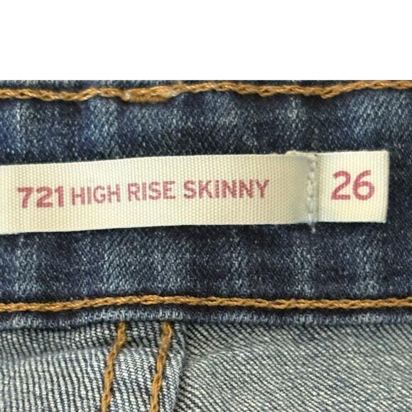 Levi’s Jeans - Style 721 High Rise Skinny - 26 Waist 28 Inseam - Picture 8 of 13